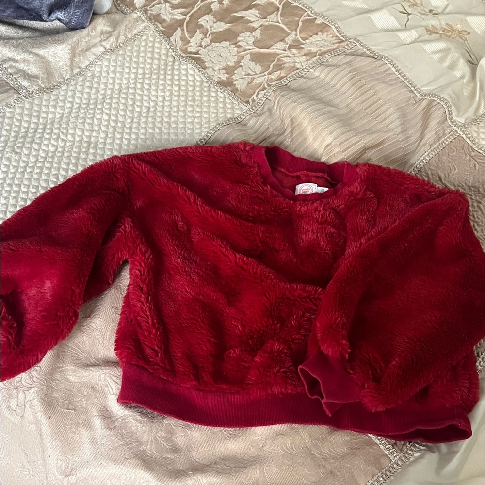 Wonder Nation Red Fuzzy Kids Sweater - Picture 3 of 6